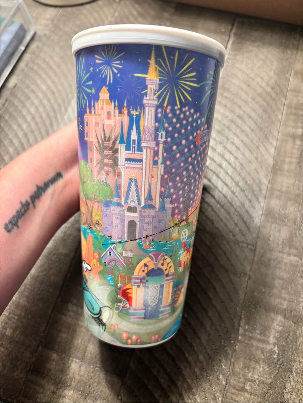 Disney Multicolor Fireworks Souvenir Cup 2024 Orange Handle - Picture 2 of 7